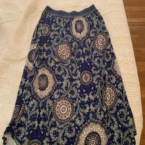 Anthropologie blue maxi skirt